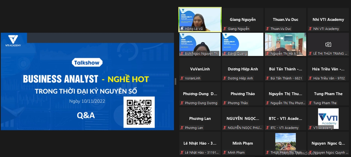 VTI Academy đã tổ chức thành công Talkshow “Nghề BA - nghề HOT trong thời đại kỷ nguyên số”